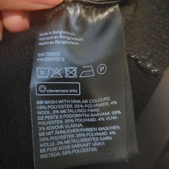 H&M Black Glitter Women Oversized Sweater Size Medium - Picture 6 of 7